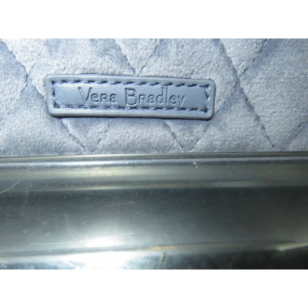 Vera Bradley Heather Blue Gray Quilted RFID Wallet Crossbody bag Clutch Wallet - Picture 4 of 10